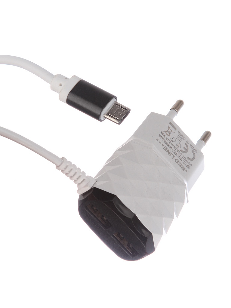 

Зарядное устройство Red Line NC-2.1AC 2xUSB + кабель MicroUSB 2.1A Black УТ000013618, NC-2.1AC