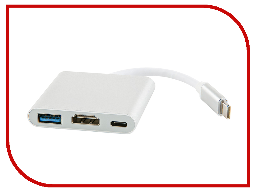 

Адаптер Red Line Type-C 3 in 1 Multiport Adapter Silver УТ000013654