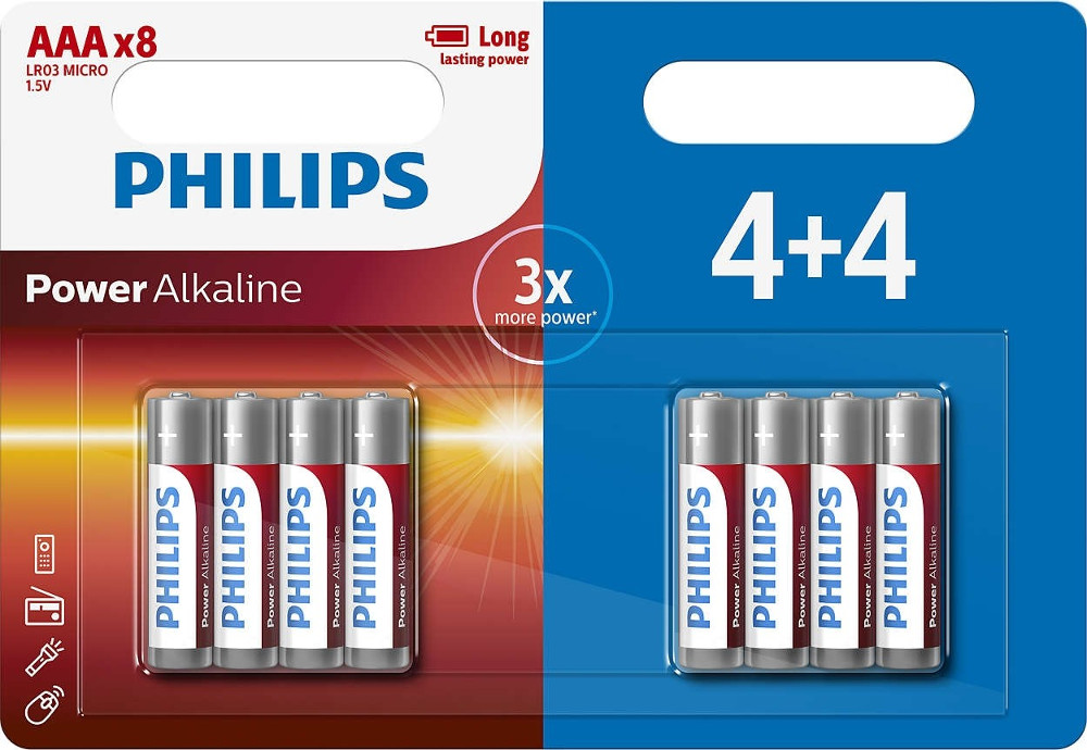 

Батарейка AAA Philips LR03P8BP/10 (8 штук), LR03P8BP/10