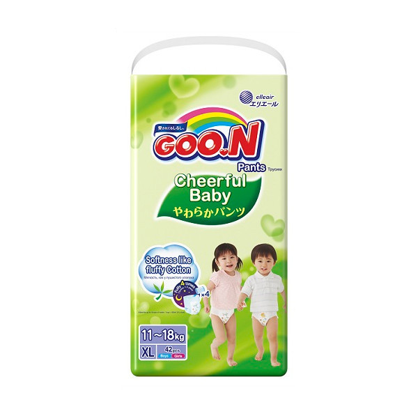 

Подгузники Goo.N Cheerful Трусики XL 11-18кг 42шт 4902011851465