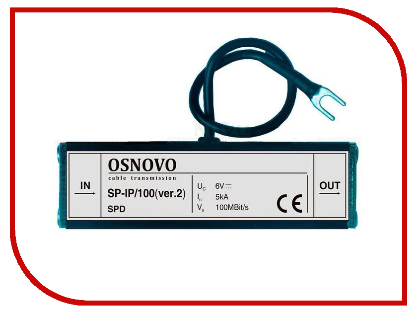 

Устройство грозозащиты Osnovo SP-IP/100 ver.2, SP-IP/100 ver.2