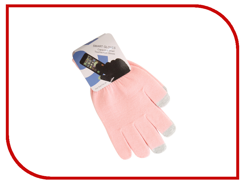 фото Теплые перчатки для сенсорных дисплеев Red Line р. M/L Pink / Grey Finger