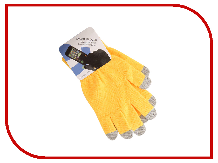 фото Теплые перчатки для сенсорных дисплеев Red Line р. M/L Light Yellow / Grey Finger