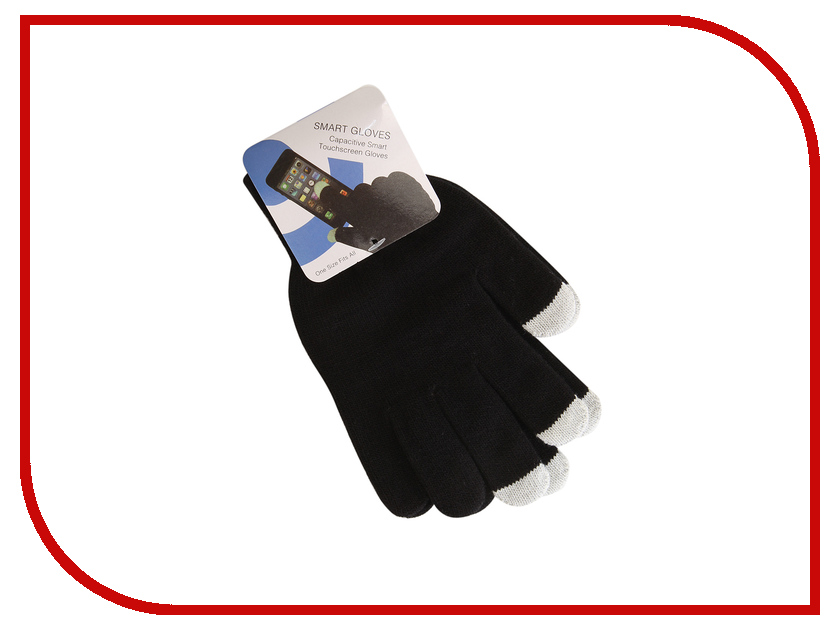 фото Теплые перчатки для сенсорных дисплеев Red Line р. M/L Black / White Finger