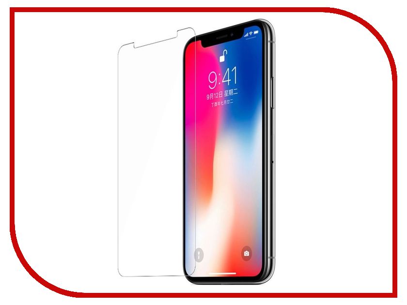 фото Аксессуар Защитное стекло Brosco для APPLE iPhone X 0.3mm IPX-HARD-GLASS