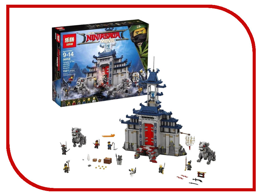 

Конструктор Lepin Ninja Saga Movie Храм Последнего великого оружия 1501 дет. 06058