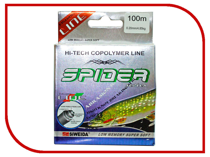 фото Леска Siweida SWD Spider Pike 100m 0.20mm 4.85kg Green 5252202