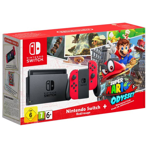 фото Игровая приставка Nintendo Switch Red + Super Mario Odyssey Bundle