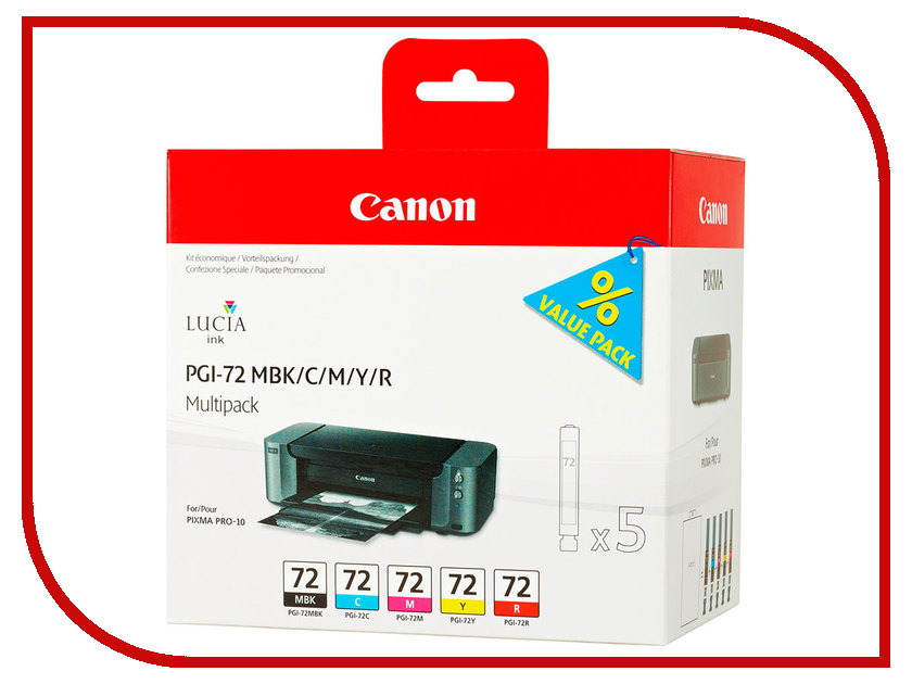 

Картридж Canon PGI-72 MBK/C/M/Y/R Multipack 6402B009