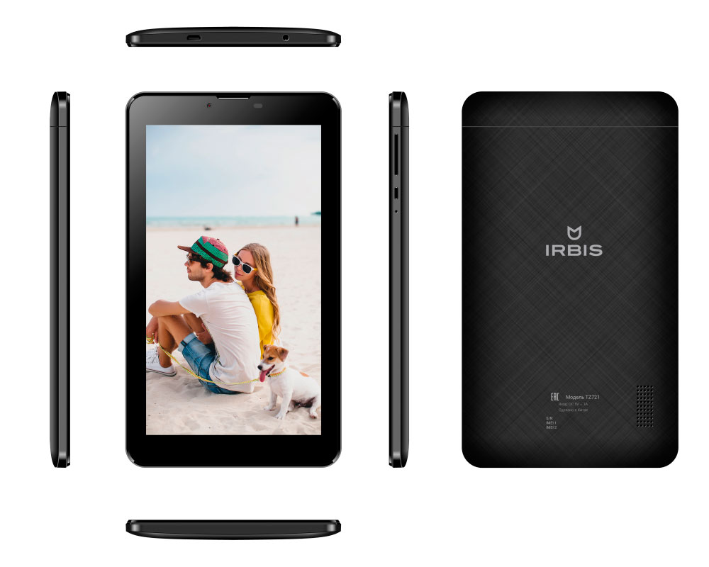 фото Планшет Irbis TZ721 Black (Spreadtrum SC7731 1.3 GHz/8Gb/1024Mb/Wi-Fi/3G/Bluetooth/Cam/GPS/7.0/1024x600/Android 6)