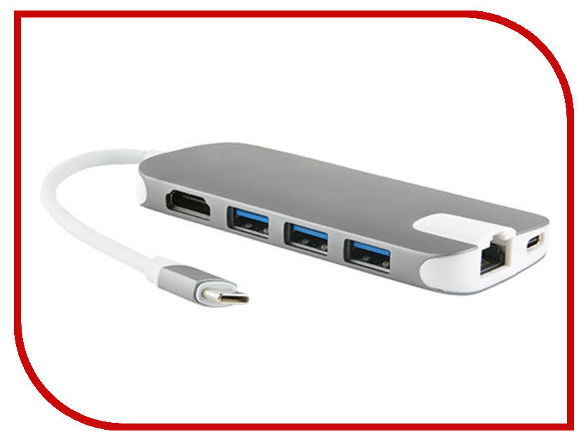 

Аксессуар Адаптер Red Line Multiport adapter Type-C 8-in-1 Grey УТ000013433