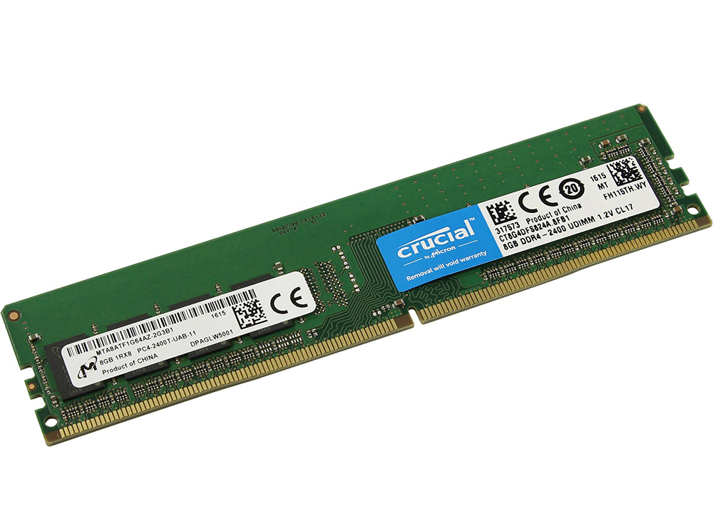 фото Модуль памяти crucial ddr4 2400mhz pc4-19200 1.2v cl17 - 8gb ct8g4dfs824a