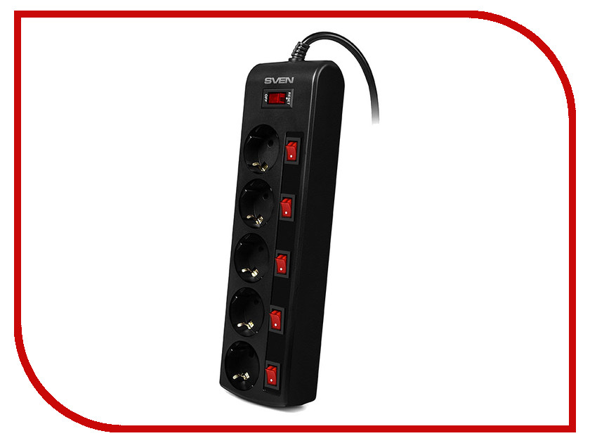 

Сетевой фильтр Sven SF-05PL 5 Sockets 1.8m Black SV-015152