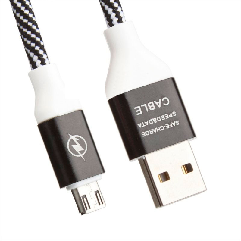 

Аксессуар Liberty Project USB - Micro USB 1m Волны Black-White 0L-00033136, 0L-00033136