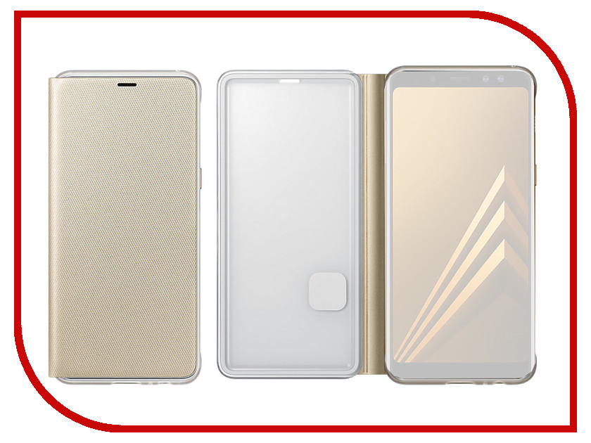 фото Аксессуар Чехол-книжка Samsung Galaxy A8 Plus 2018 Neon Flip Cover Gold EF-FA730PFEGRU