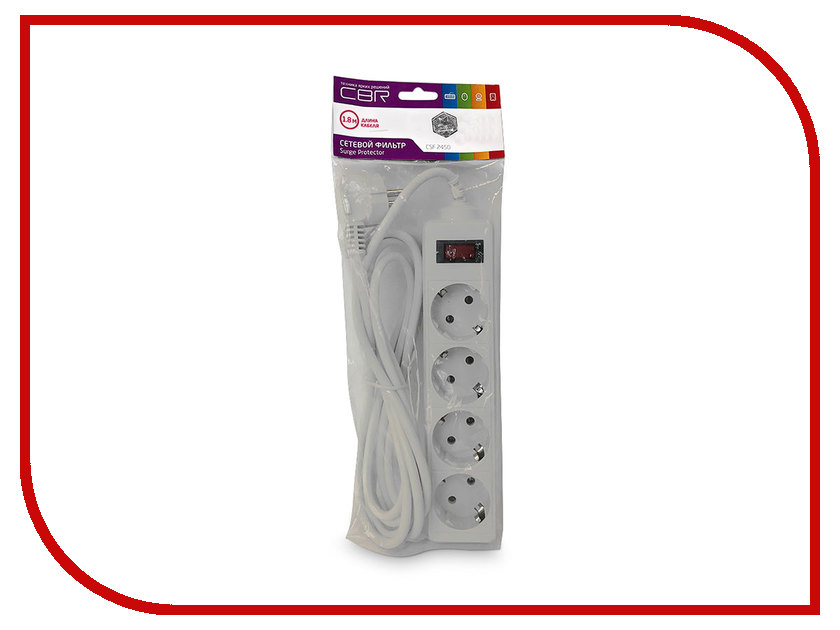 

Сетевой фильтр CBR 4 Sockets 1.8m CSF 2450-1.8 White PC