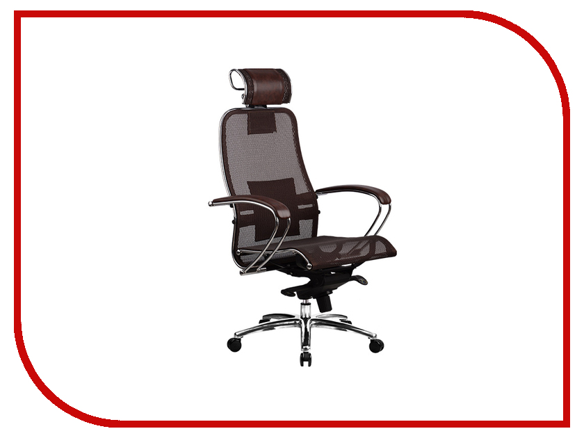 фото Компьютерное кресло Метта Samurai S-2.02 / S-2.03 Dark Brown с 3D подголовником