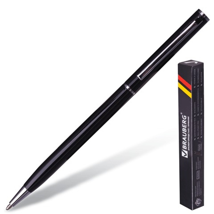 

Ручка шариковая Brauberg Delicate корпус Black-Silver, стержень Blue 141399, 141399