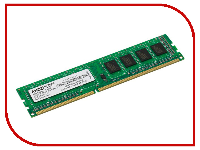 

Модуль памяти AMD DDR3 DIMM 1333MHz PC3-10600 CL9 - 8Gb R338G1339U2S