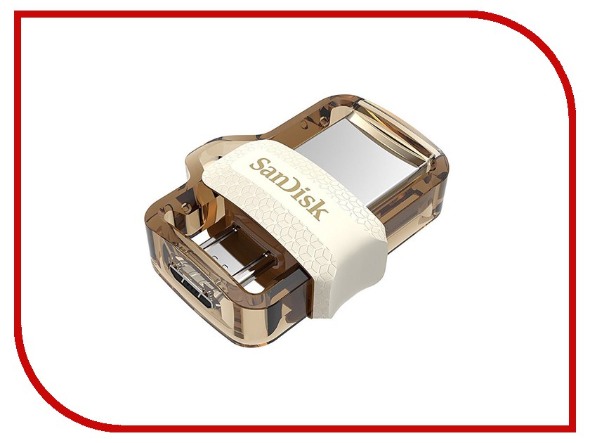 фото USB Flash Drive 64Gb - SanDisk Ultra Android Dual Drive OTG USB 3.0 White-Gold SDDD3-064G-G46GW