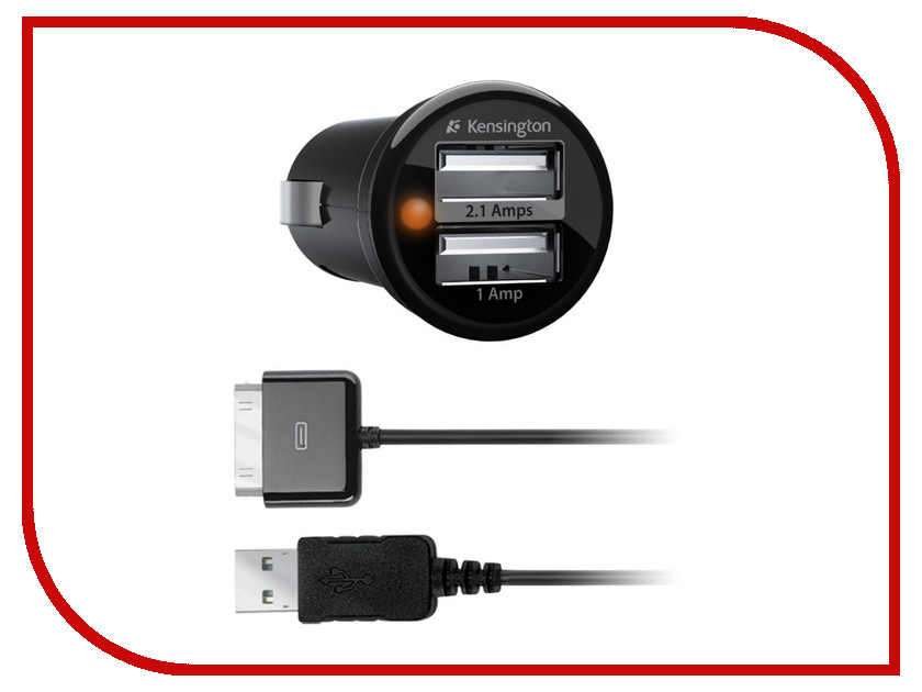 

Зарядное устройство Kensington 2xUSB 2.1A/1.0A Black K33497EU
