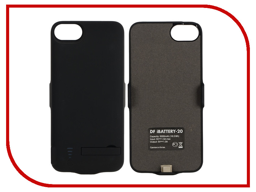 фото Аксессуар Чехол-аккумулятор DF iBattery-20 для APPLE iPhone 6 / 6S / 7 / 8 5000mAh Black