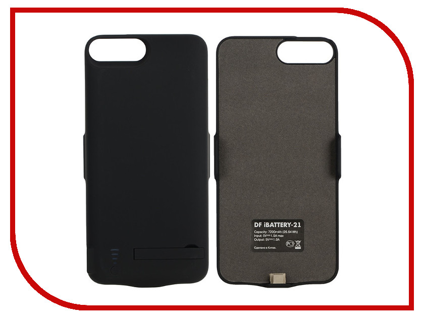 фото Аксессуар Чехол-аккумулятор DF iBattery-21 для APPLE iPhone 6 Plus / 6S Plus / 7 Plus / 8 Plus 7200mAh Black