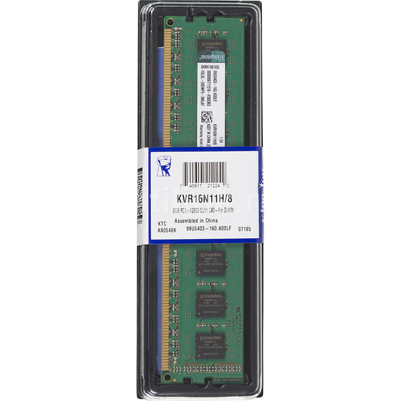 Zakazat.ru: Модуль памяти Kingston DDR3 DIMM 1600MHz PC3-12800 CL11 - 8Gb KVR16N11H/8