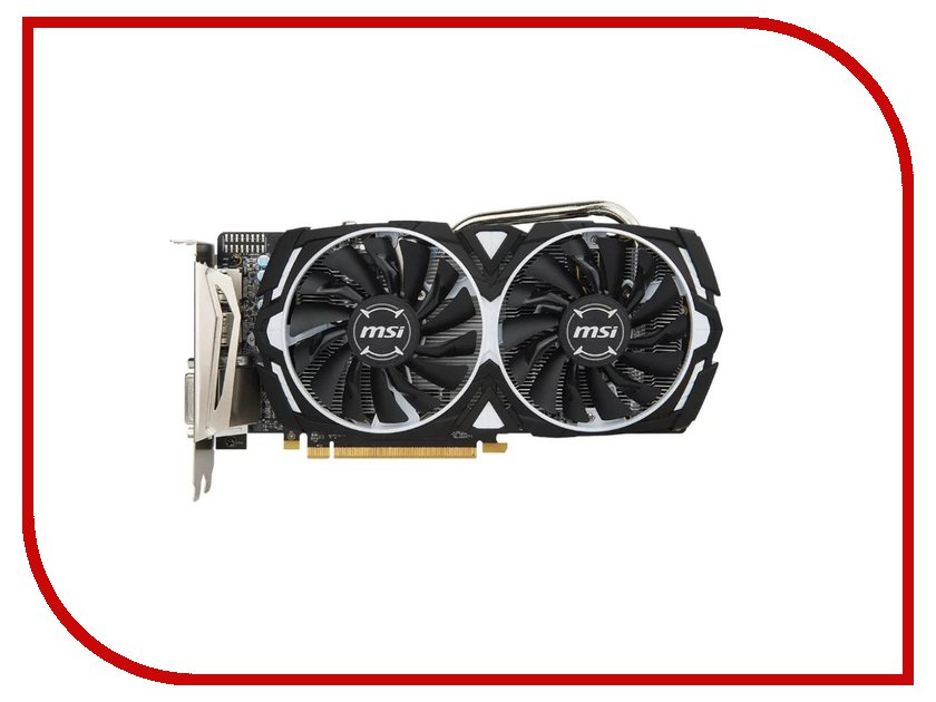 фото Видеокарта MSI Radeon RX 570 1268Mhz PCI-E 3.0 8192Mb 7000Mhz 256 bit DVI DP HDMI HDCP RX 570 ARMOR 8G OC