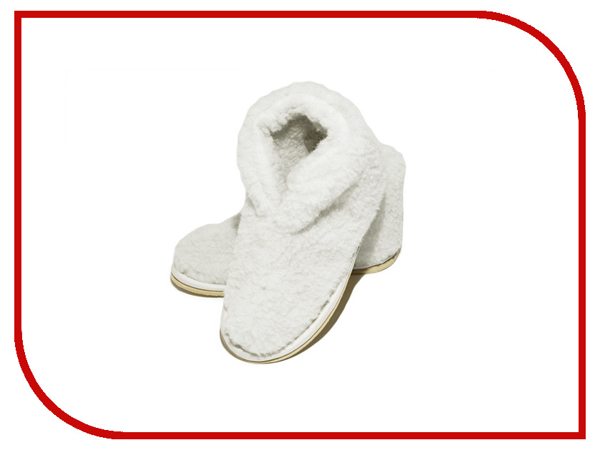 фото Тапочки Smart Textile Бабуши из овечьего меха Н521 размер 40-41 White