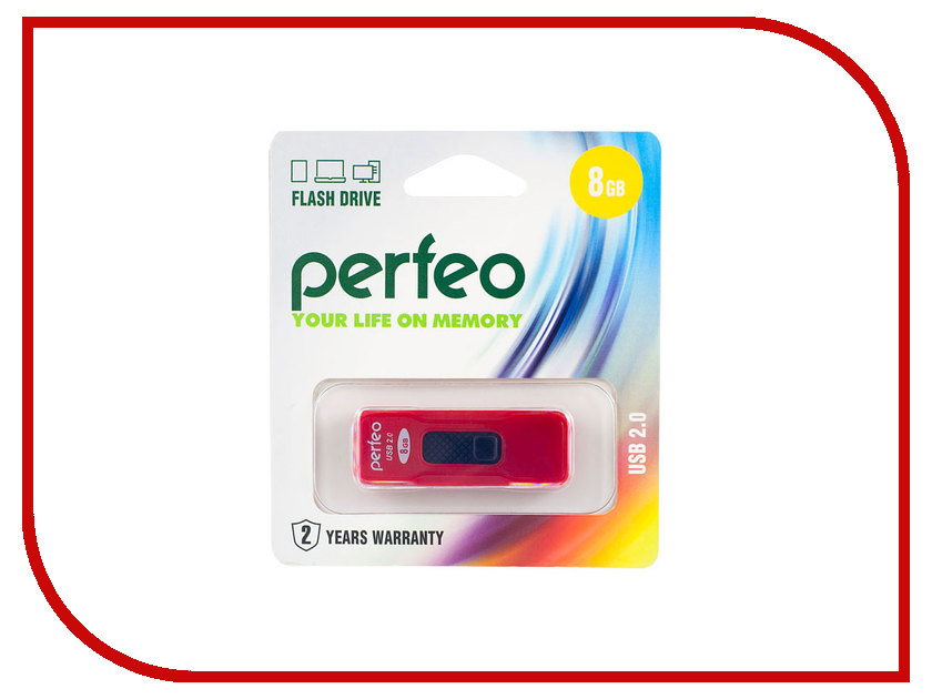 

USB Flash Drive 8Gb - Perfeo S04 Red PF-S04R008