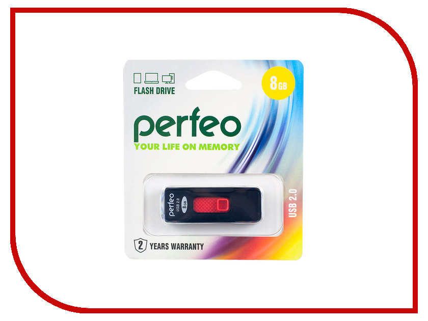 

USB Flash Drive 8Gb - Perfeo S04 Black PF-S04B008