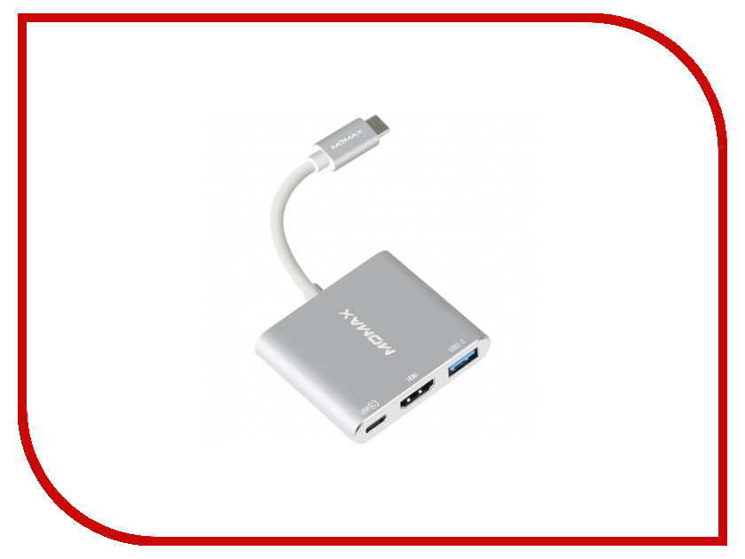 

Аксессуар MOMAX Адаптер Type-C Multi-Media Hub DHC4 Silver