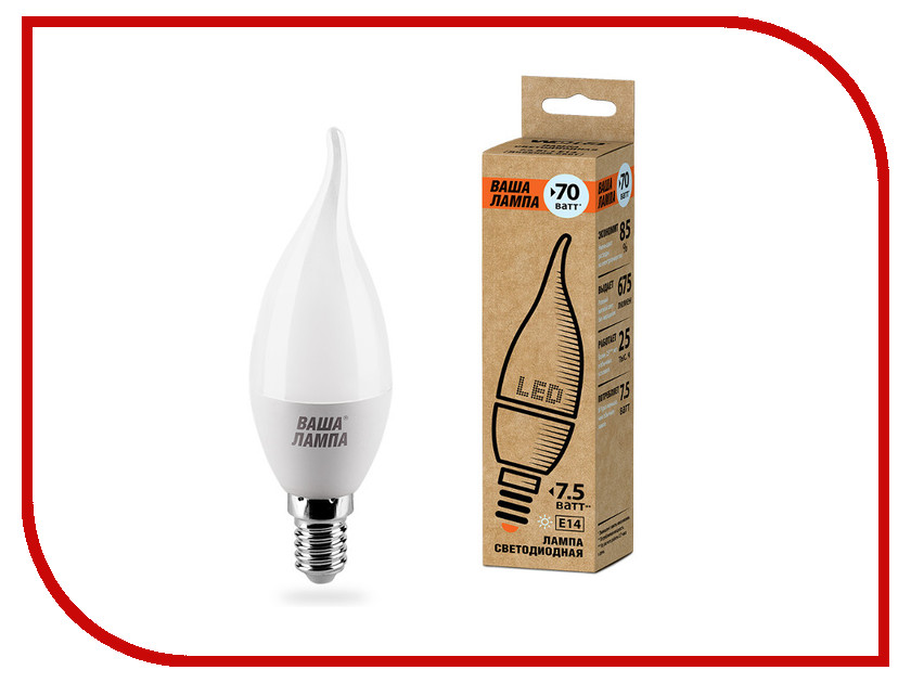 

Лампочка Wolta LED C37/7.5W/4000K/E14 25SCD7.5E14-P