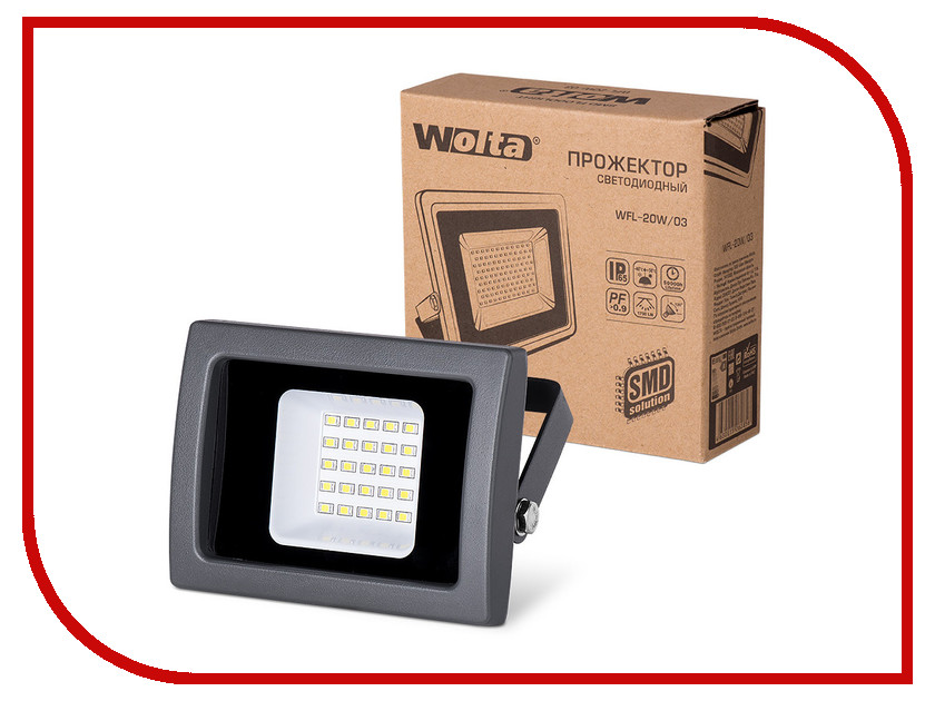 фото Лампа Wolta WFL-20W/03 20W 220V 5500K SMD IP65 Black