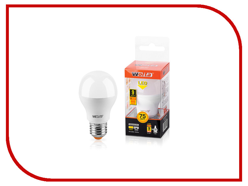 

Лампочка Wolta LED A60/9W/4000K/E27 25S55BL9E27