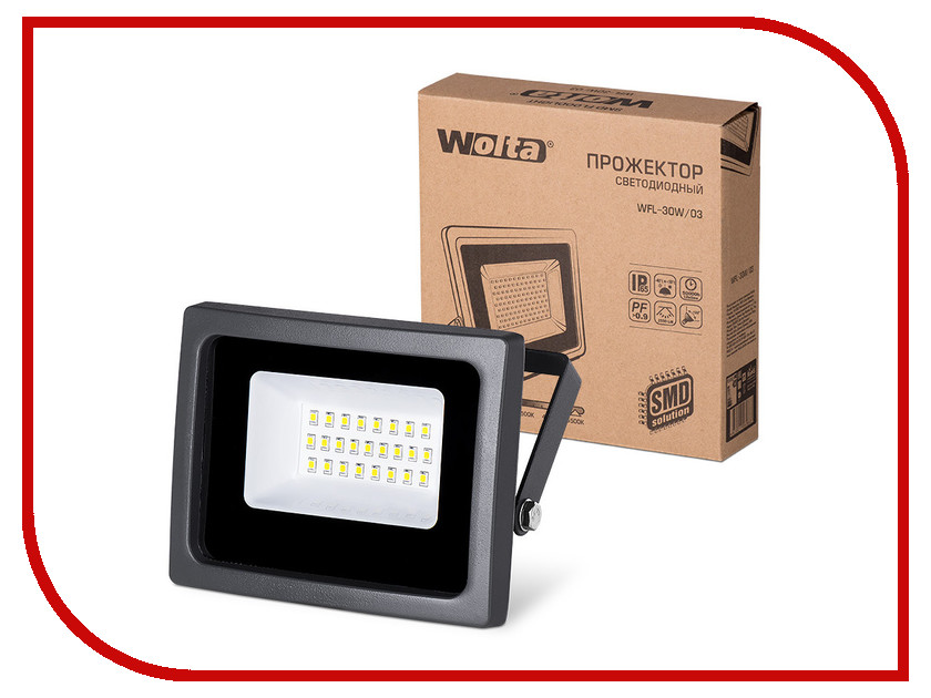 фото Лампа Wolta WFL-30W/03 30W 220V 5500K SMD IP65 Black