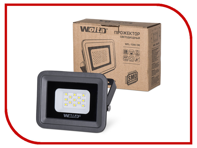 фото Лампа Wolta WFL-10W/06 10W 220V 5500K SMD IP65 Black