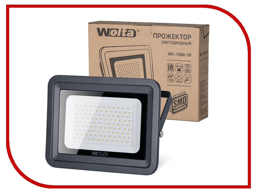 фото Лампа Wolta WFL-100W/06 100W 220V 5500K SMD IP65 Black