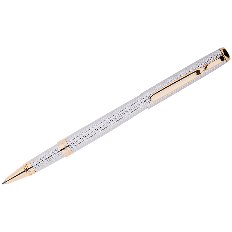

Ручка-роллер Delucci CPs_61913 корпус Silver-Gold, стержень Blue 202916, CPs_61913
