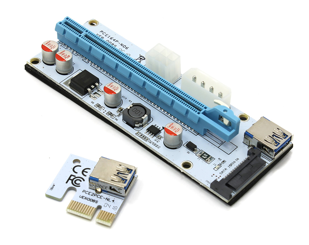 

Аксессуар Адаптер Espada USB Riser Card PCI-E x1 Male to PCI-E x16 Female EPCIeKit03 для майнинга, USB Riser Card PCI-E x1 Male to PCI-E x16 Female