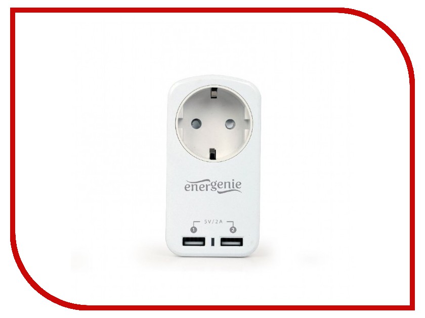 

Розетка Gembird Energenie EG-ACU2-01-W с 2-мя USB White