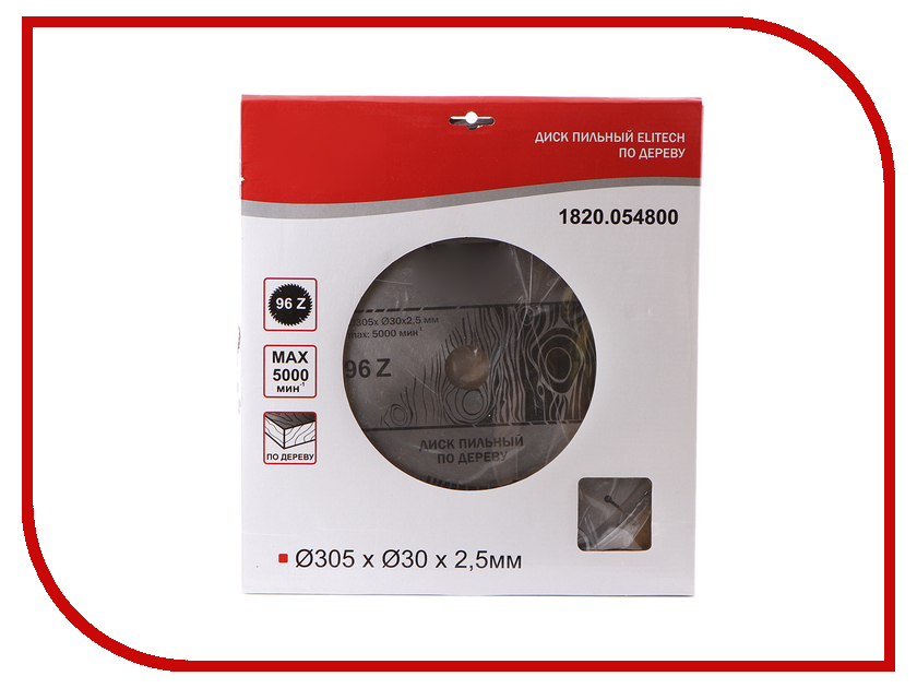 

Диск Elitech 1820.054800 пильный для дерева, 305x30x2.5mm 96 зубьев, 1820.054800