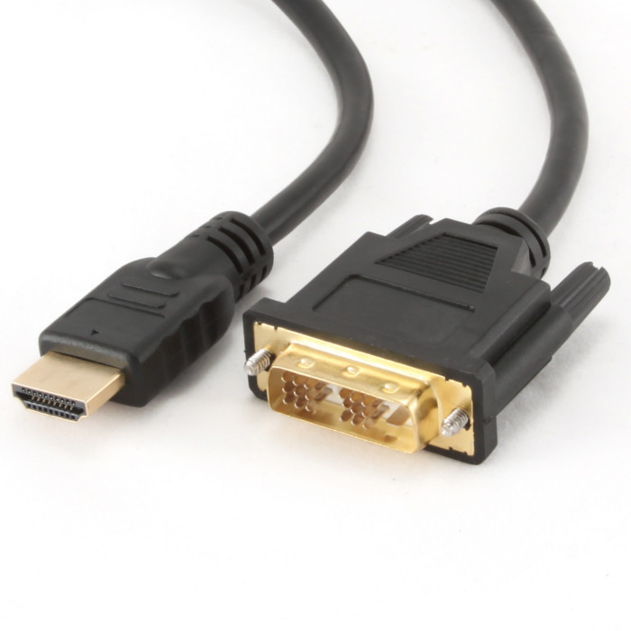 цена Аксессуар Gembird Cablexpert HDMI-DVI 19M/19M 1.8m Single Link Black CC-HDMI-DVI-6