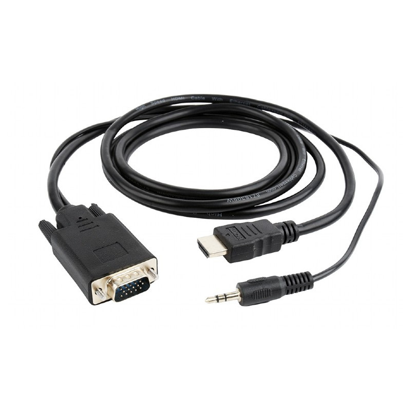 

Аксессуар Gembird Cablexpert HDMI-VGA 19M/15M + 3.5Jack 3m Black A-HDMI-VGA-03-10, A-HDMI-VGA-03-10