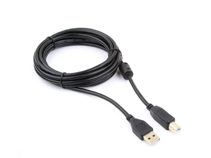цена Аксессуар Gembird Cablexpert Pro USB 2.0 AM/BM 3m Black CCF-USB2-AMBM-10