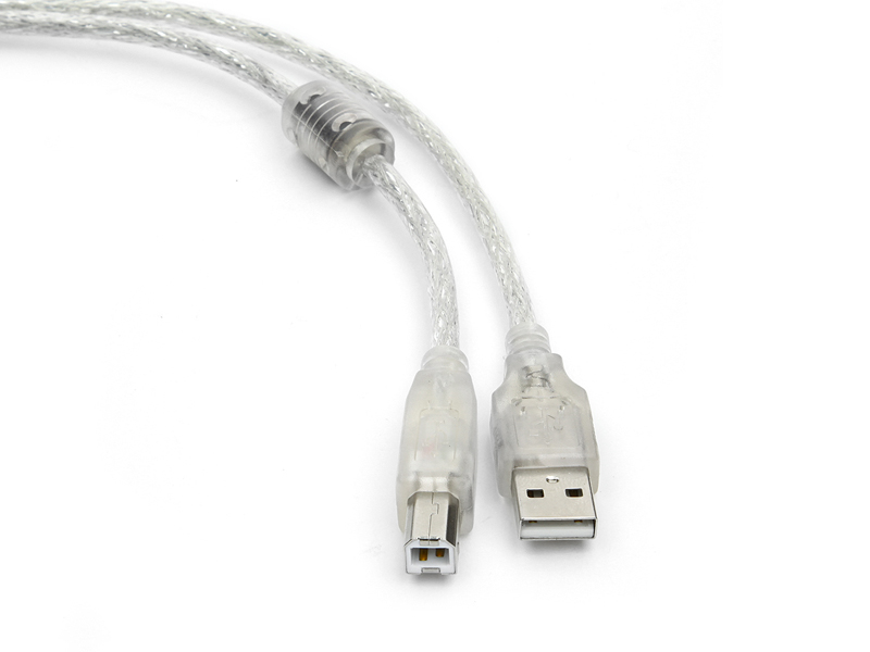 Аксессуар Gembird Cablexpert Pro USB 2.0 AM/BM 2m Transparent CCF-USB2-AMBM-TR-2M аксессуар gembird cablexpert 3 in 1 usb c to vga usb3 usb c a cm vga3in1 01