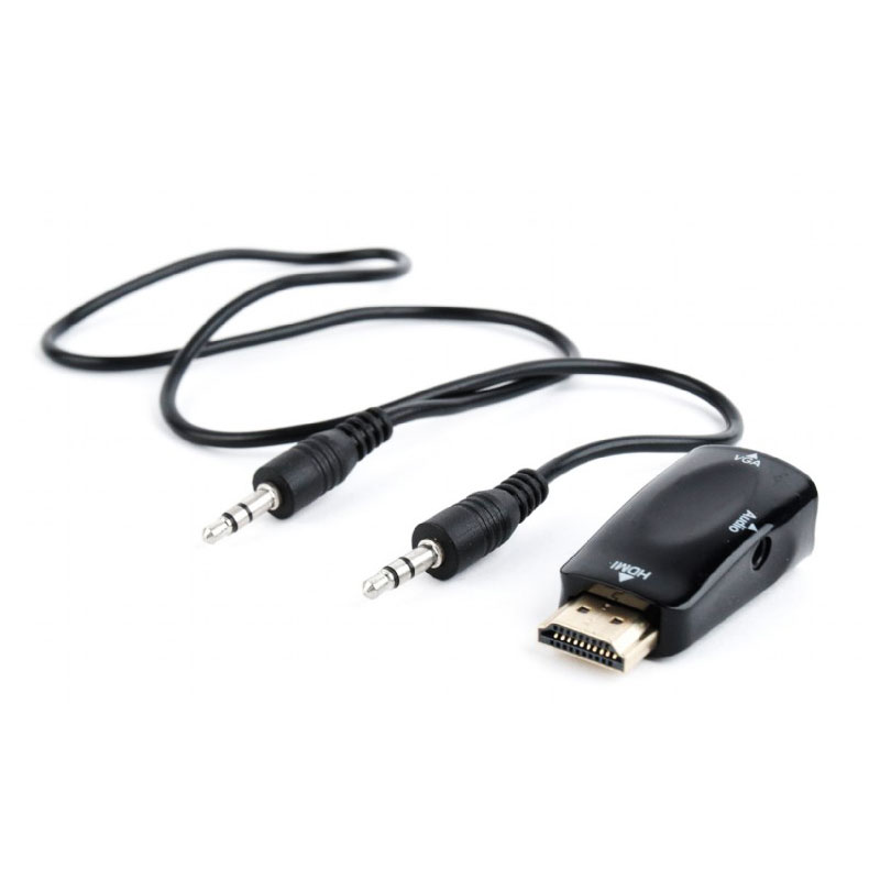 Аксессуар Gembird Cablexpert HDMI-VGA 19M/15F + 3.5Jack A-HDMI-VGA-02 адаптер rexant hdmi vga шнур 2xjack 3 5 белый