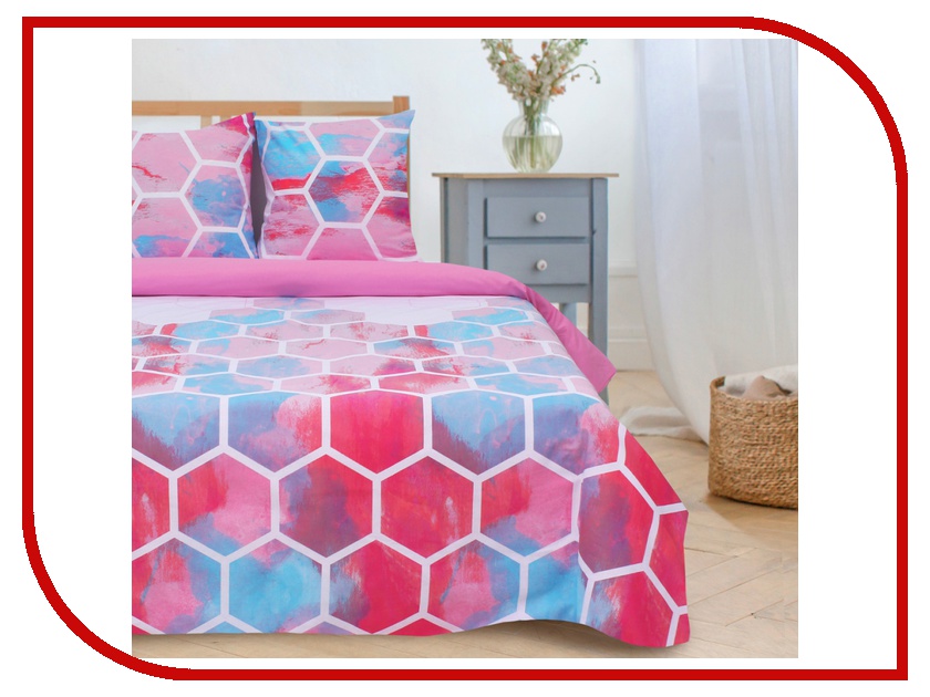 

Постельное белье Этель Акварельные соты вид 1 Комплект 1.5 спальный Поплин 2759800