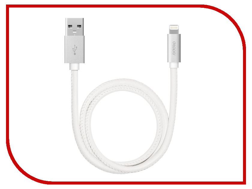 

Аксессуар Deppa USB - Lightning 1.2m MFI Leather White 72267